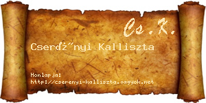 Cserényi Kalliszta névjegykártya
